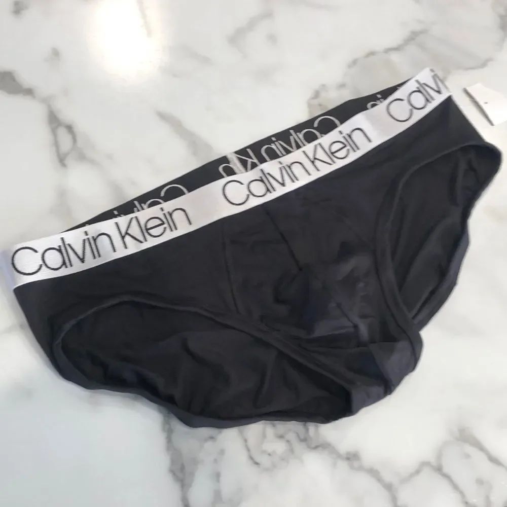 NWT Calvin Klein Polyester/Elastane Black Briefs Size XLarge